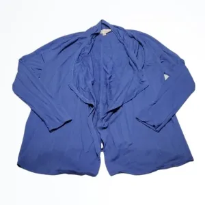 Philosophy Dusty Blue Open Front Relaxed Draped Mid Weight Cardigan Size S