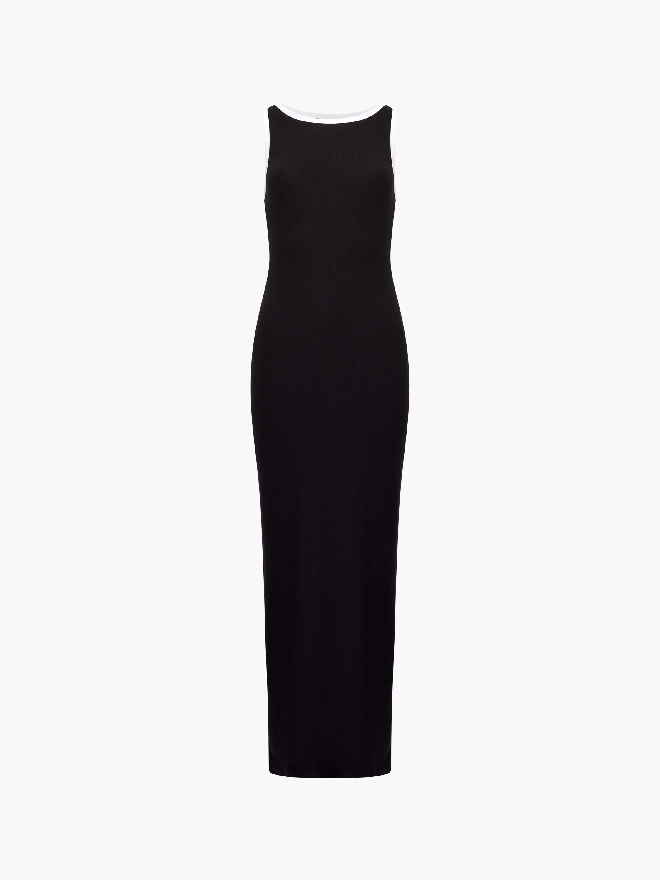 Rasia Ribbed Binding Boat Neck Dress