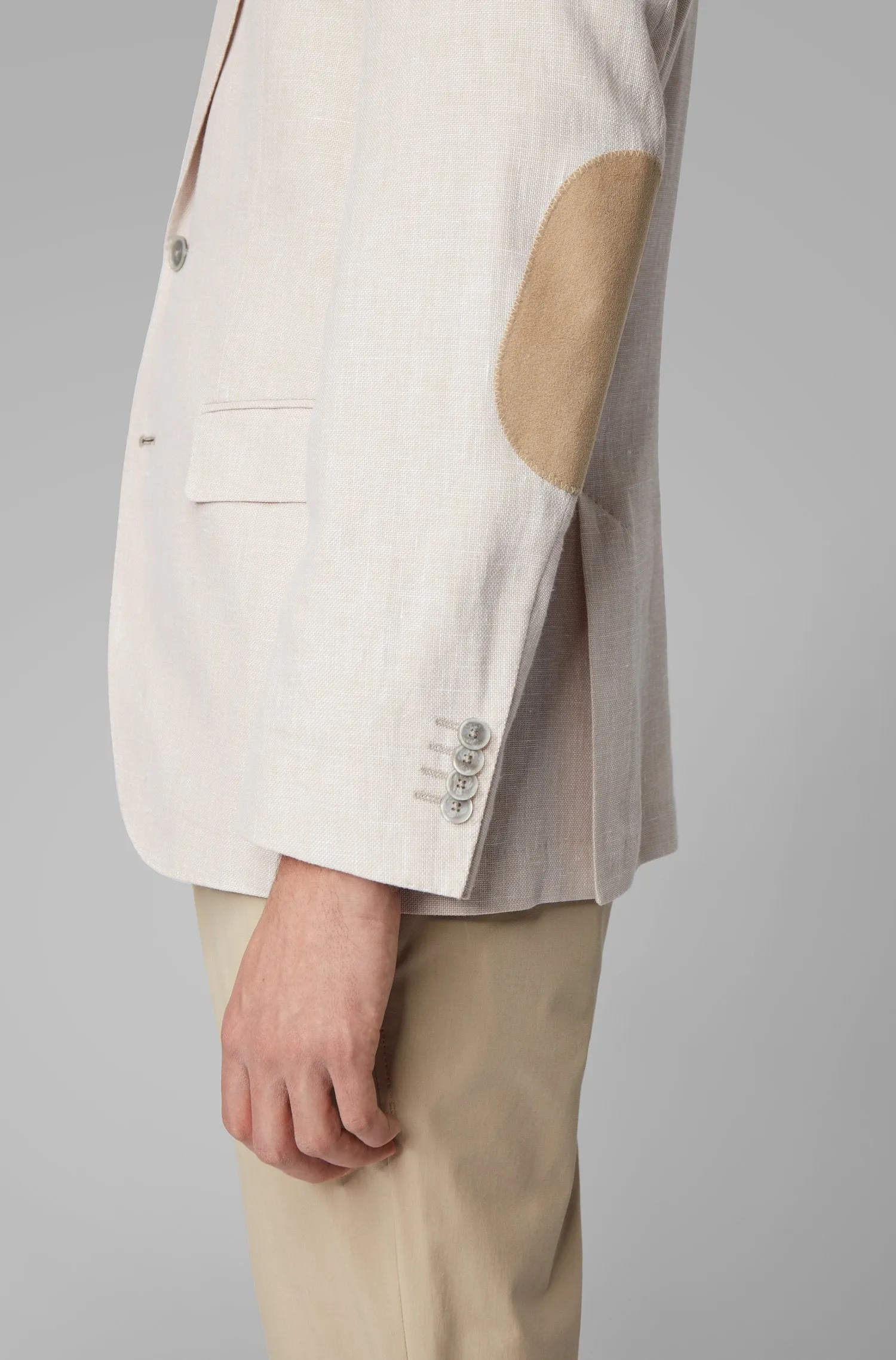Regular-fit jacket in cotton-linen blend Style Jestor4 - 50427039 light beige