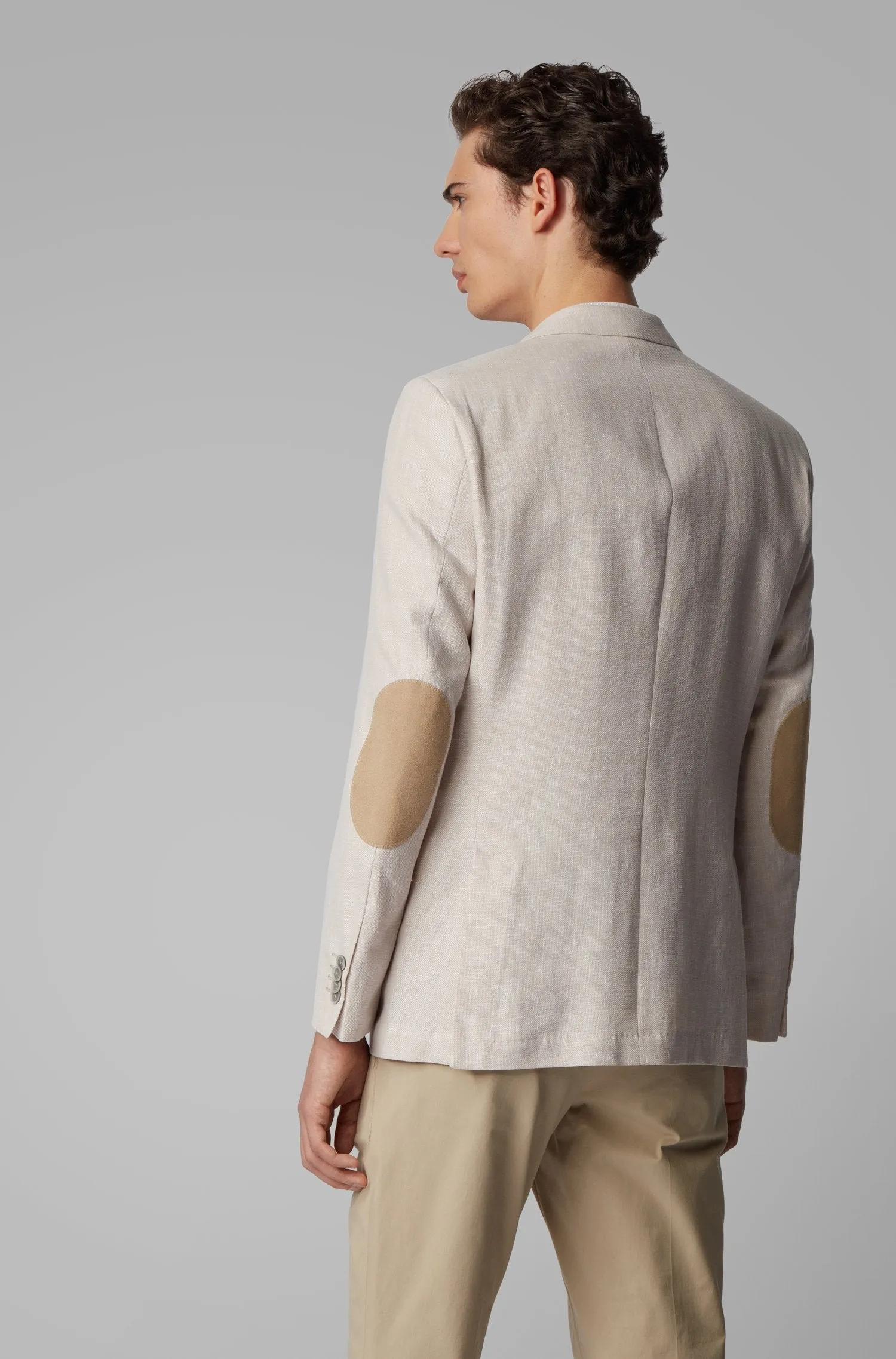 Regular-fit jacket in cotton-linen blend Style Jestor4 - 50427039 light beige