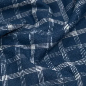 Remnant - 60cm - Check Classic Cotton Flannel - Deep Ocean/White