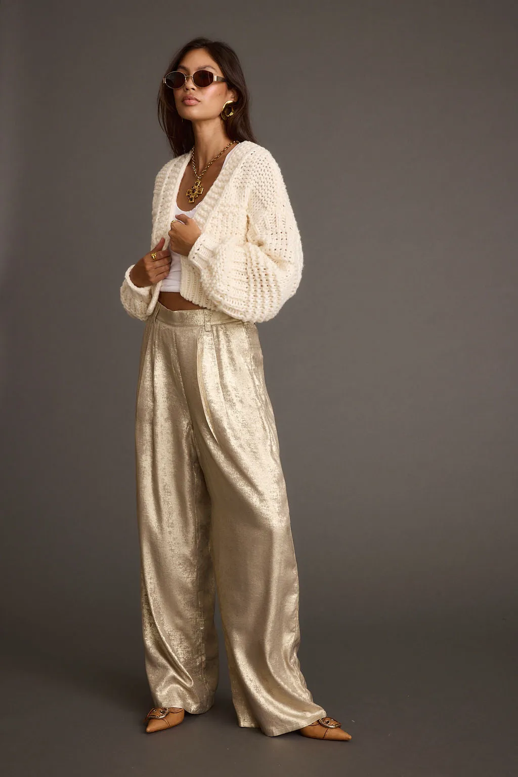 Rowan Cream Cable Knit Cardigan