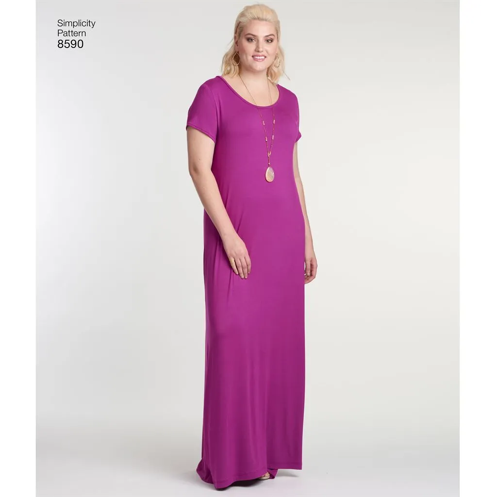 Simplicity Pattern 8590 Women's Knit Dresses