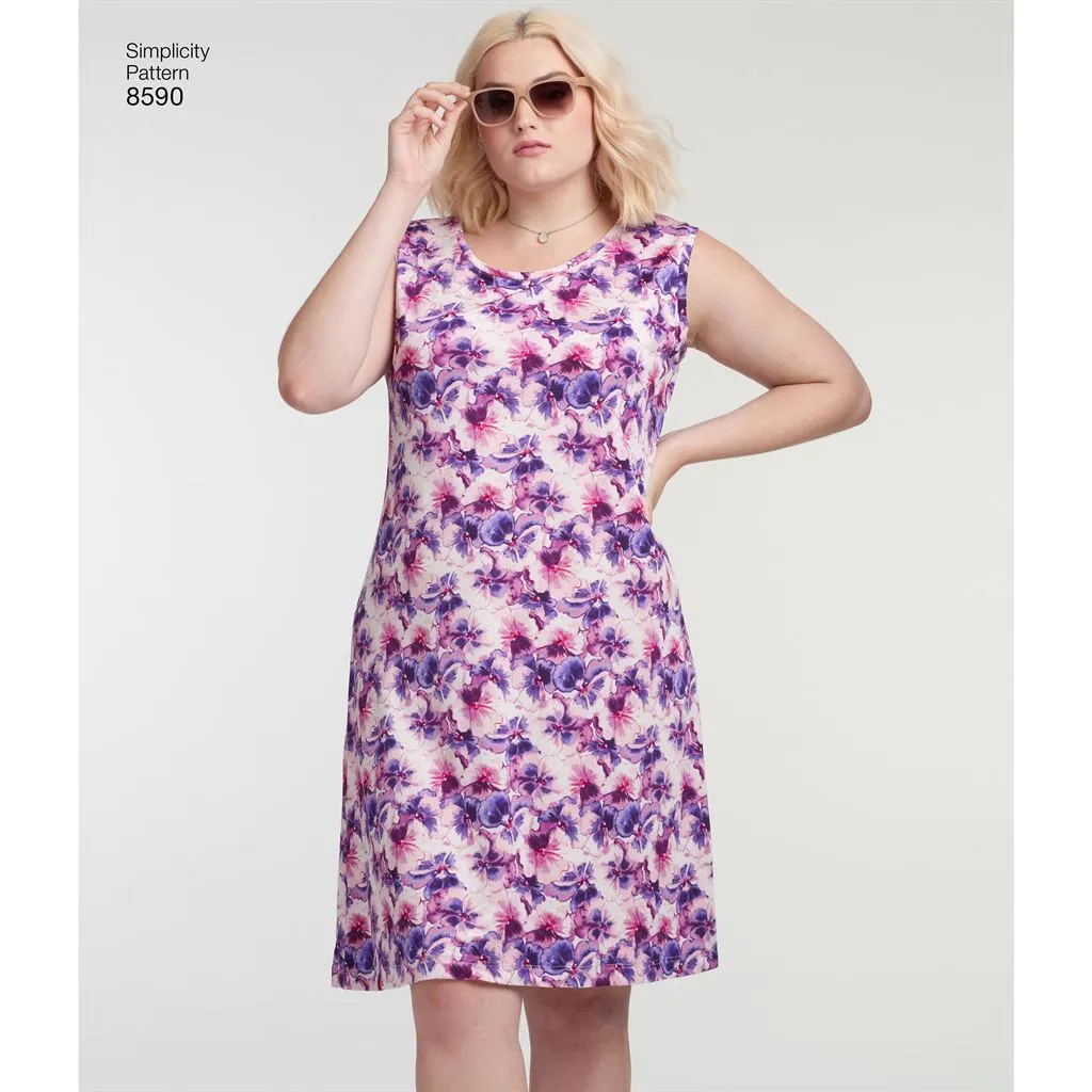 Simplicity Pattern 8590 Women's Knit Dresses