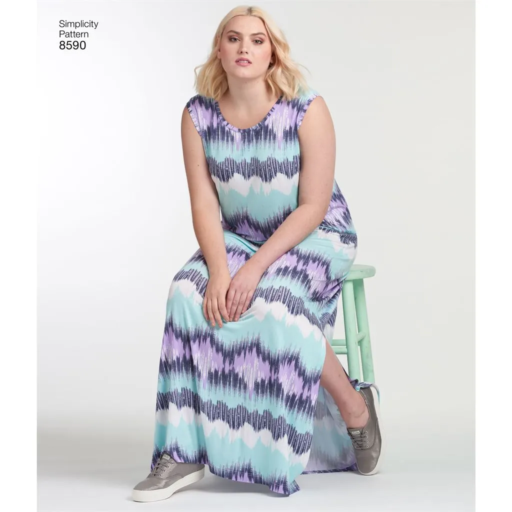 Simplicity Pattern 8590 Women's Knit Dresses
