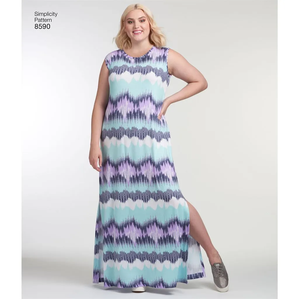 Simplicity Pattern 8590 Women's Knit Dresses
