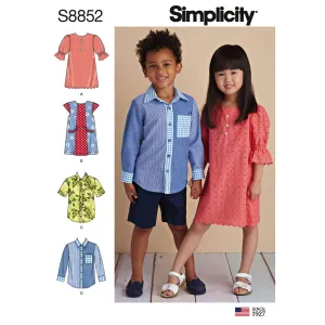 Simplicity Pattern S8852 Child's Dresses and Shirt 8852