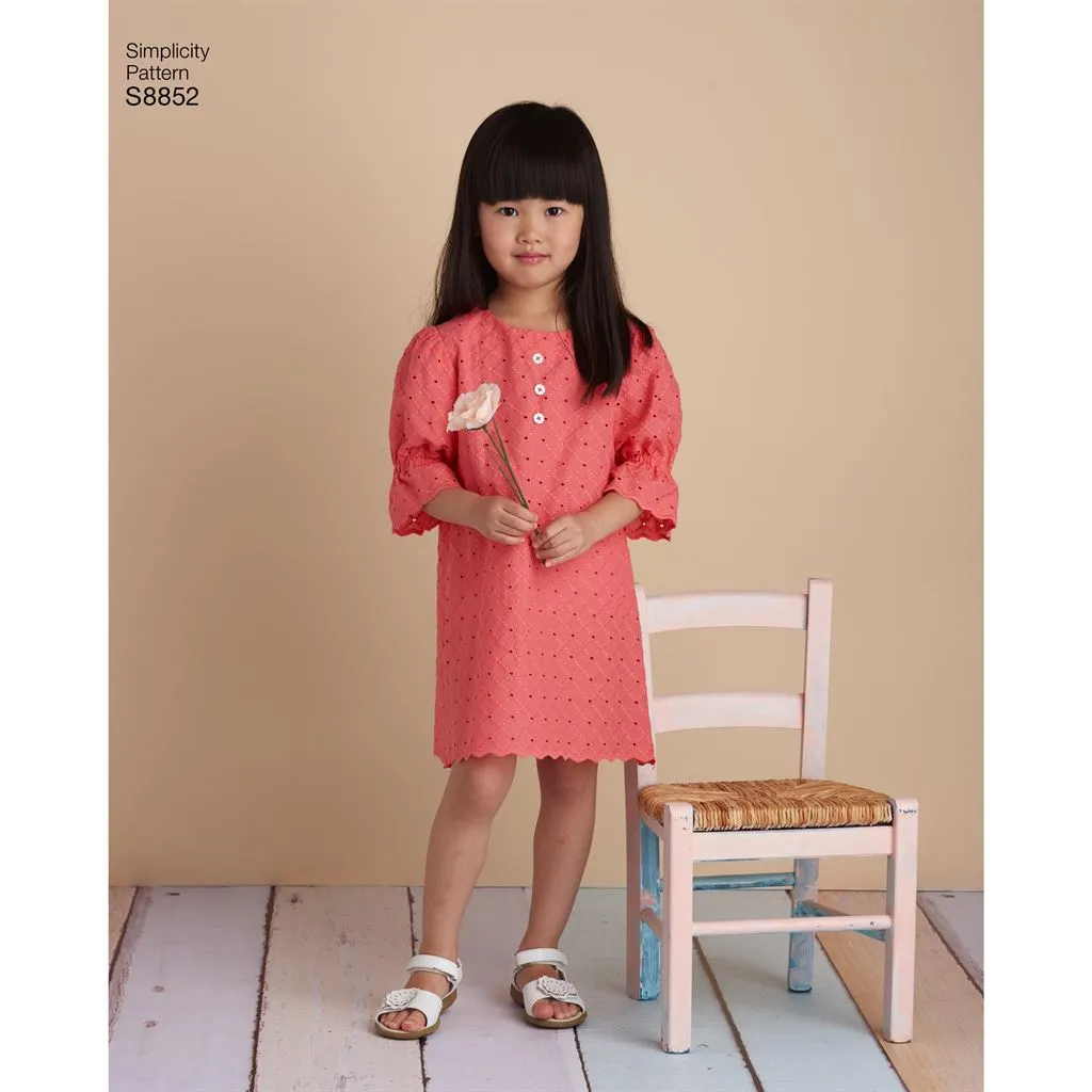 Simplicity Pattern S8852 Child's Dresses and Shirt 8852