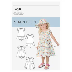 Simplicity Sewing Pattern S9126 Toddlers' Dresses