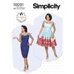 Simplicity Sewing Pattern S9291 Misses' Princess Seam Dresses With Straight or Gathered Skirt
