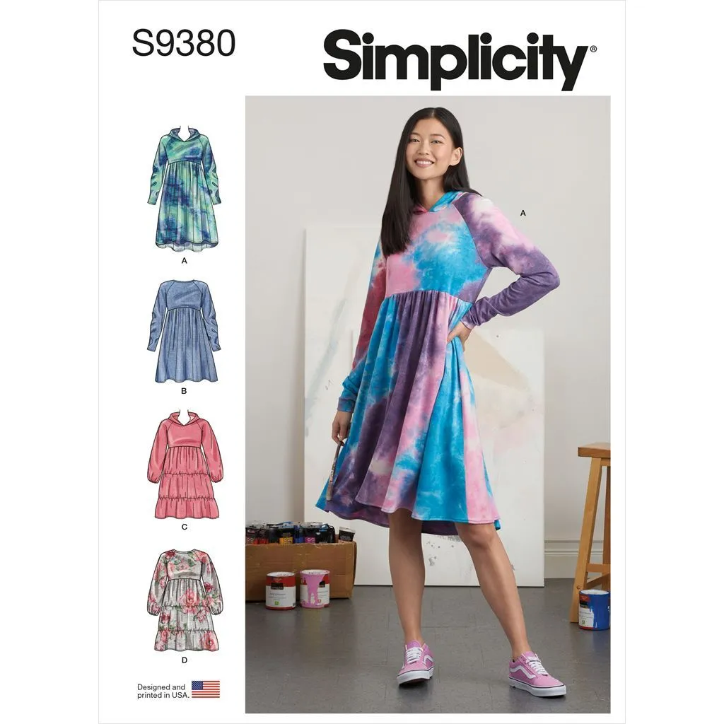 Simplicity Sewing Pattern S9380 Misses' Sweatshirt Dresses
