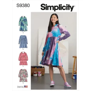 Simplicity Sewing Pattern S9380 Misses' Sweatshirt Dresses