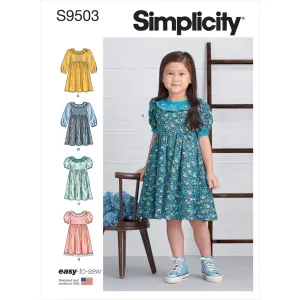 Simplicity Sewing Pattern S9503 Children's Dresses