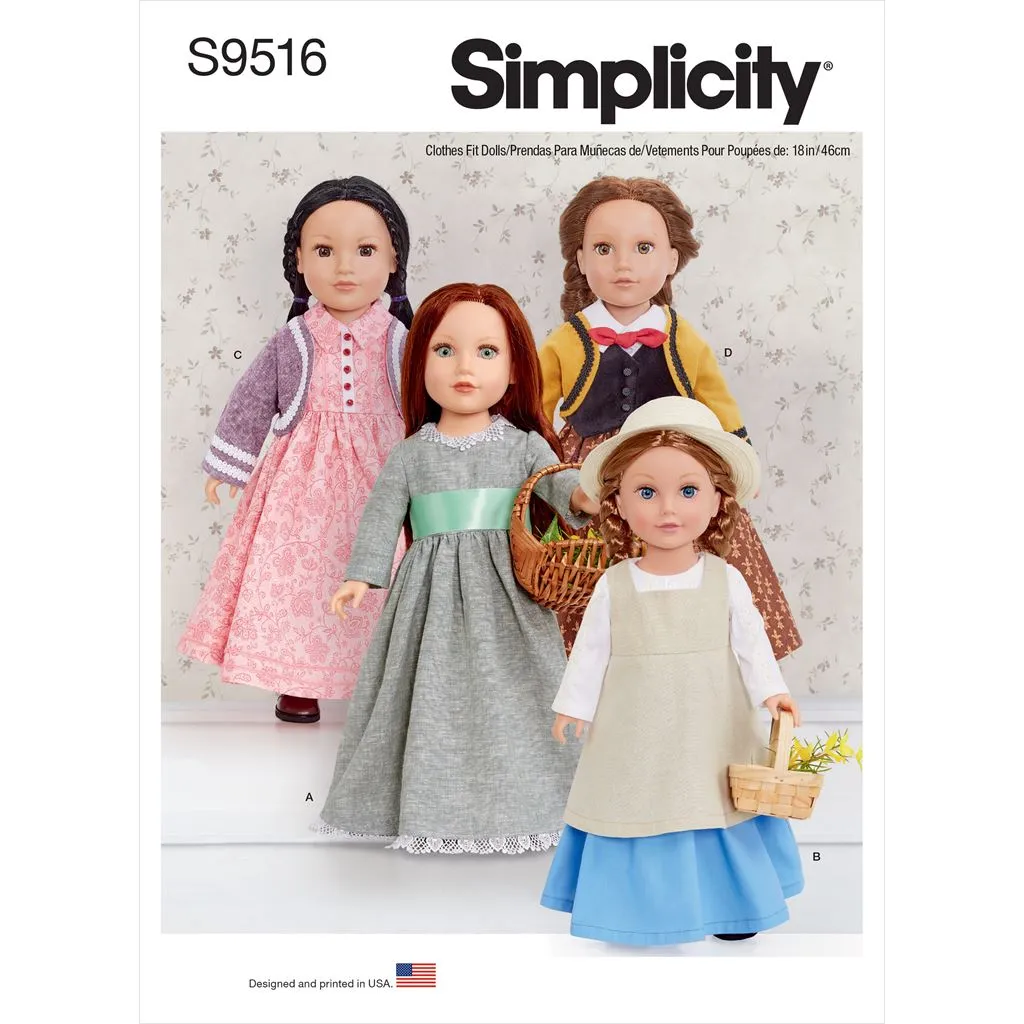 Simplicity Sewing Pattern S9516 18" Doll Clothes