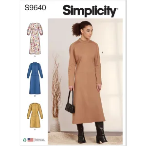 Simplicity Sewing Pattern S9640 Misses' Dolman Sleeve Dresses