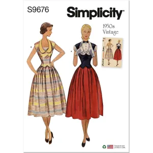 Simplicity Sewing Pattern S9676 Misses' Vintage Two-Piece Dresses