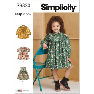 Simplicity Sewing Pattern S9830 Children's Dresses
