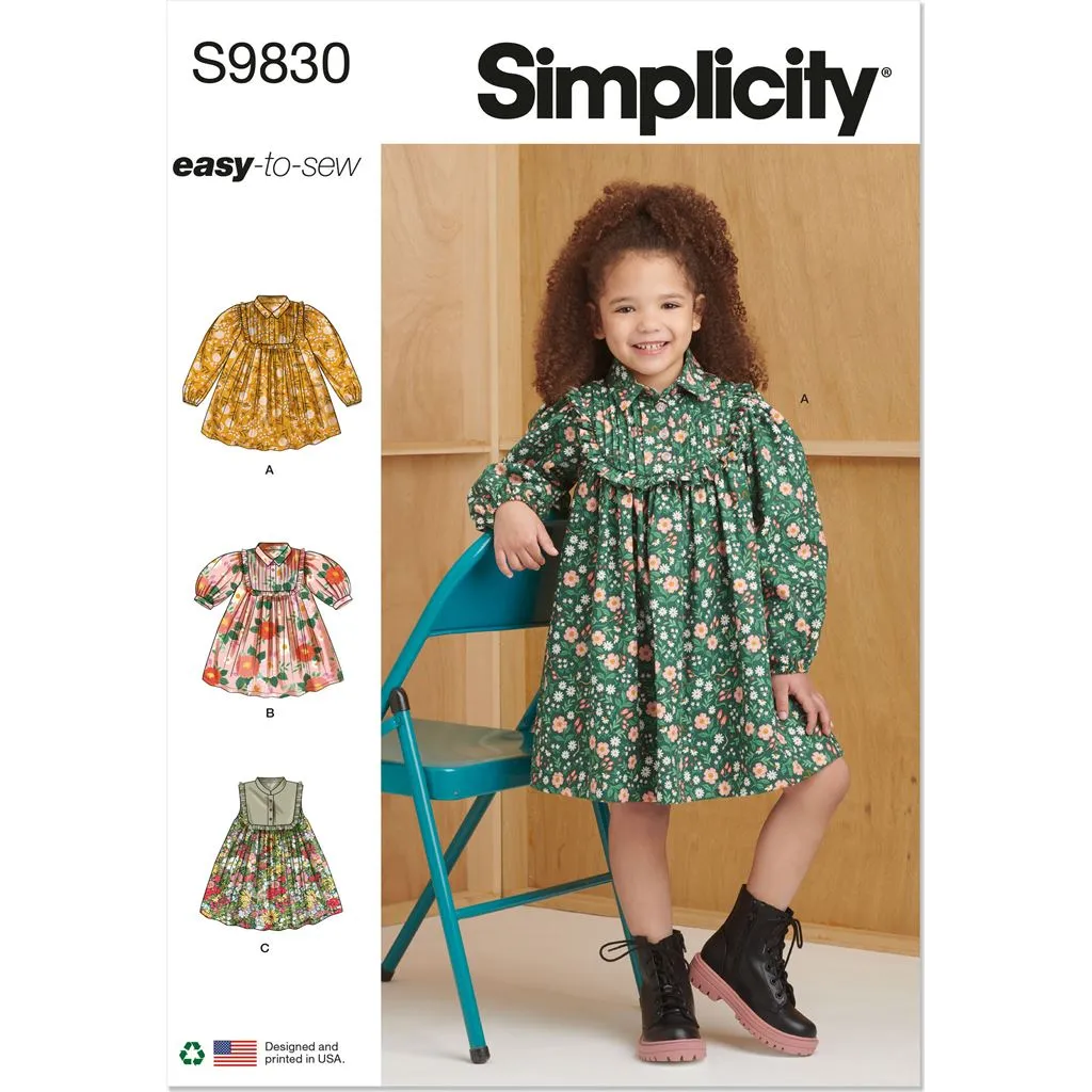 Simplicity Sewing Pattern S9830 Children's Dresses