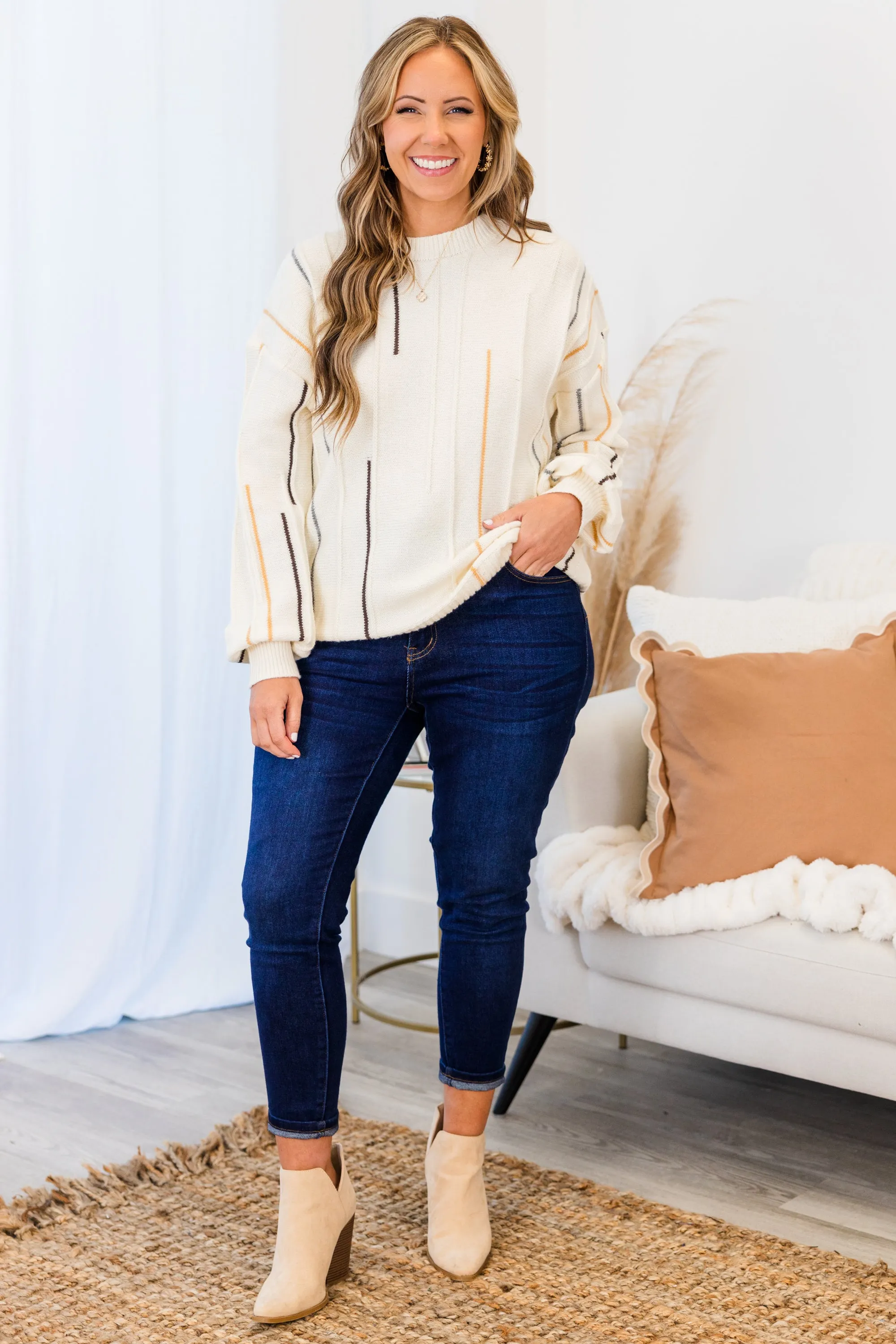 Sleepless Saturdays Sweater, White