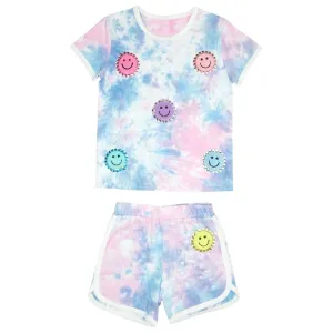 SLOANE SMILEY TIE DYE TOP AND SHORTS SET