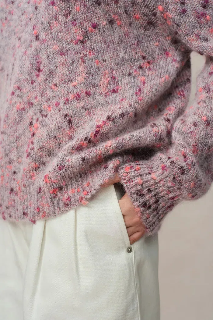 Snaiki Zodiac Jacquard Sweater in Wool Mohair Pom Pom Knit