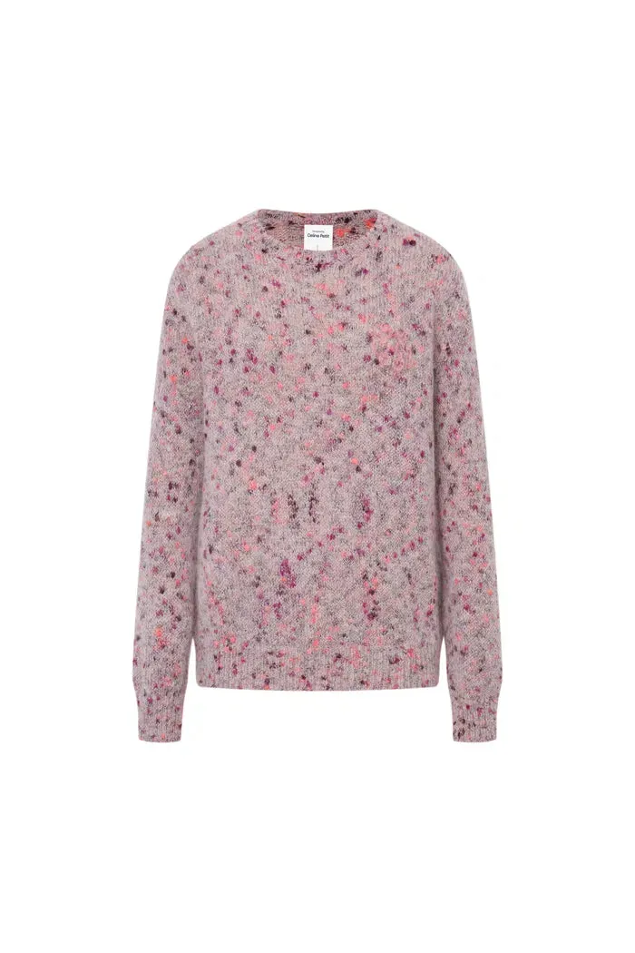 Snaiki Zodiac Jacquard Sweater in Wool Mohair Pom Pom Knit