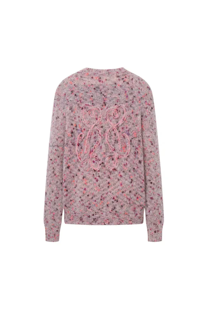 Snaiki Zodiac Jacquard Sweater in Wool Mohair Pom Pom Knit