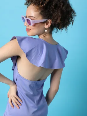 Solid Stylish Midi Dress