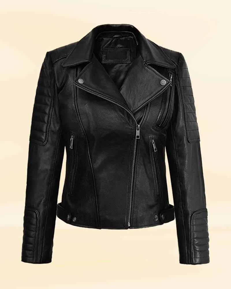 STYLISH BLACK LEATHER JACKET WORN BY VICTORIA JUSTICE | VICTORIA JUSTICE STYLISH BLACK LEATHER JACKET