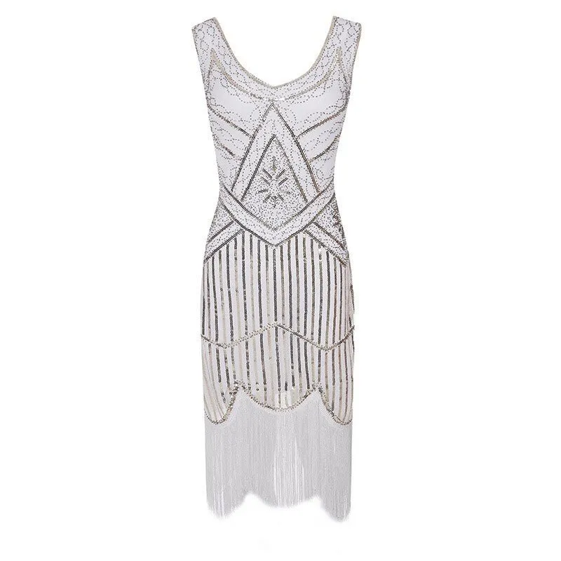 Stylish Vintage Sequin Fringe Dress