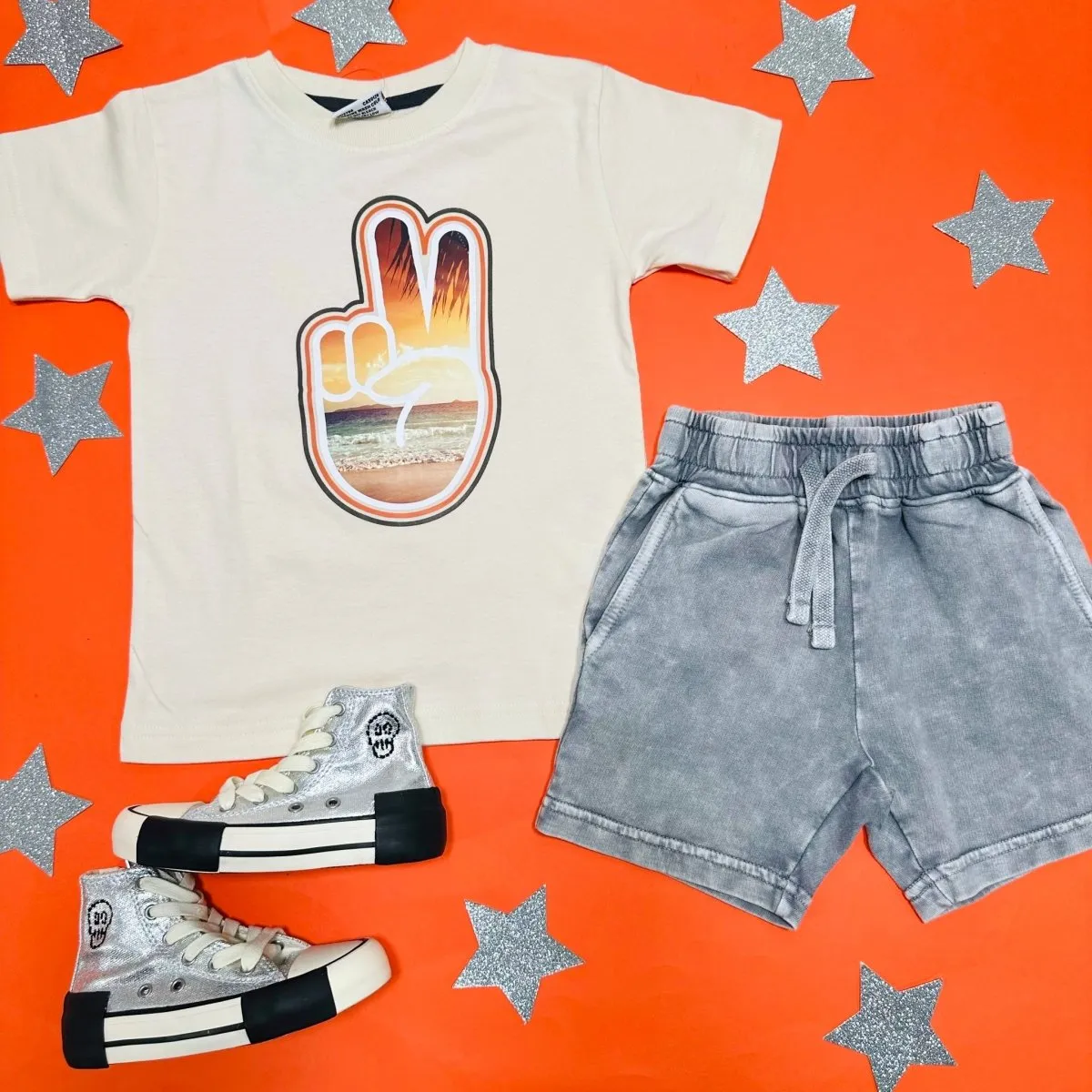 SUNSET BEACH PEACE SIGN TSHIRT
