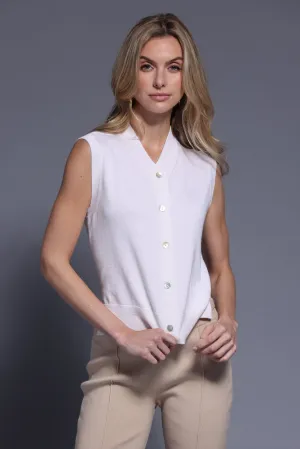 Supima Cotton Cashmere Button Front Vest