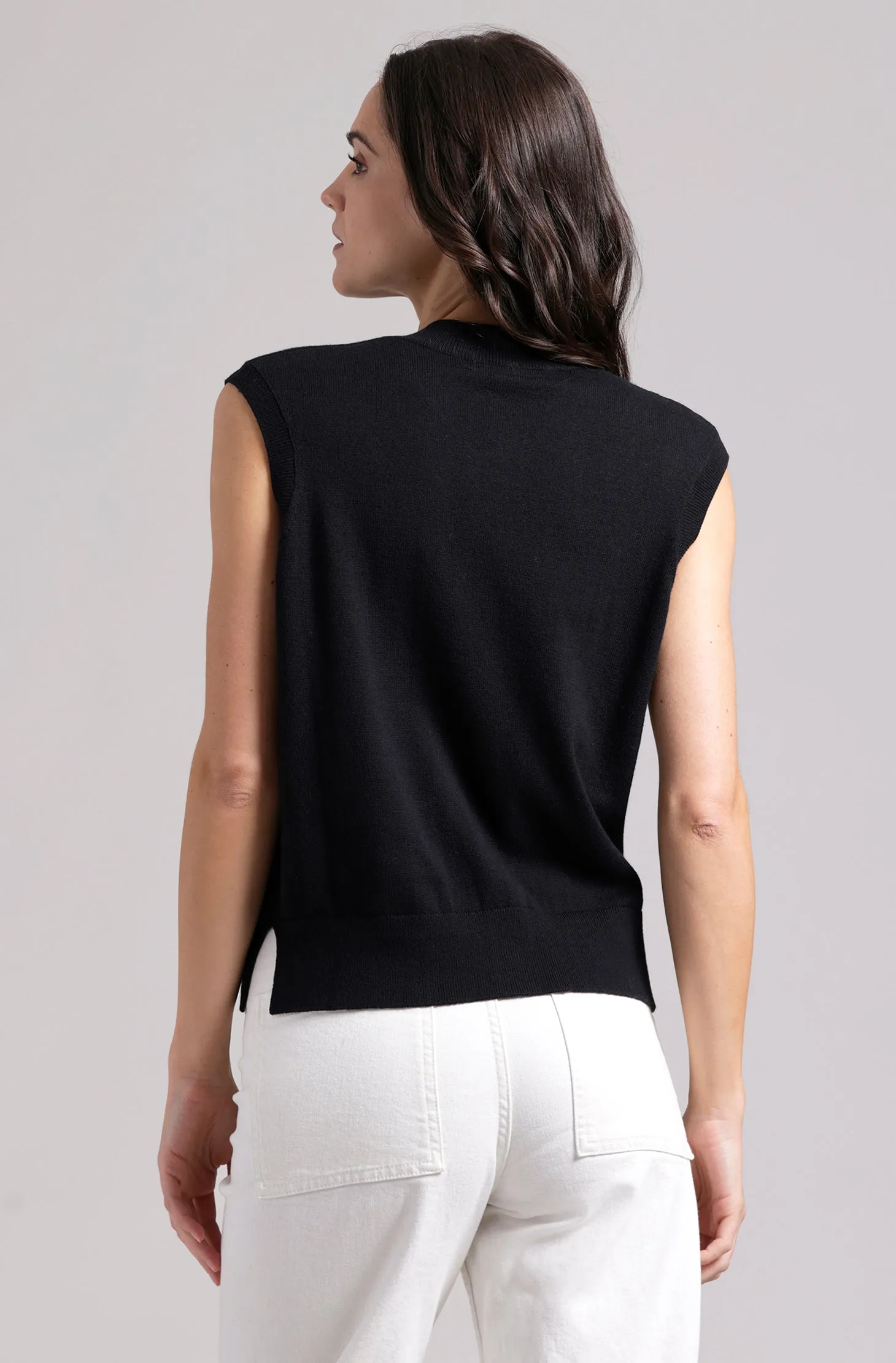 Supima Cotton Cashmere Button Front Vest