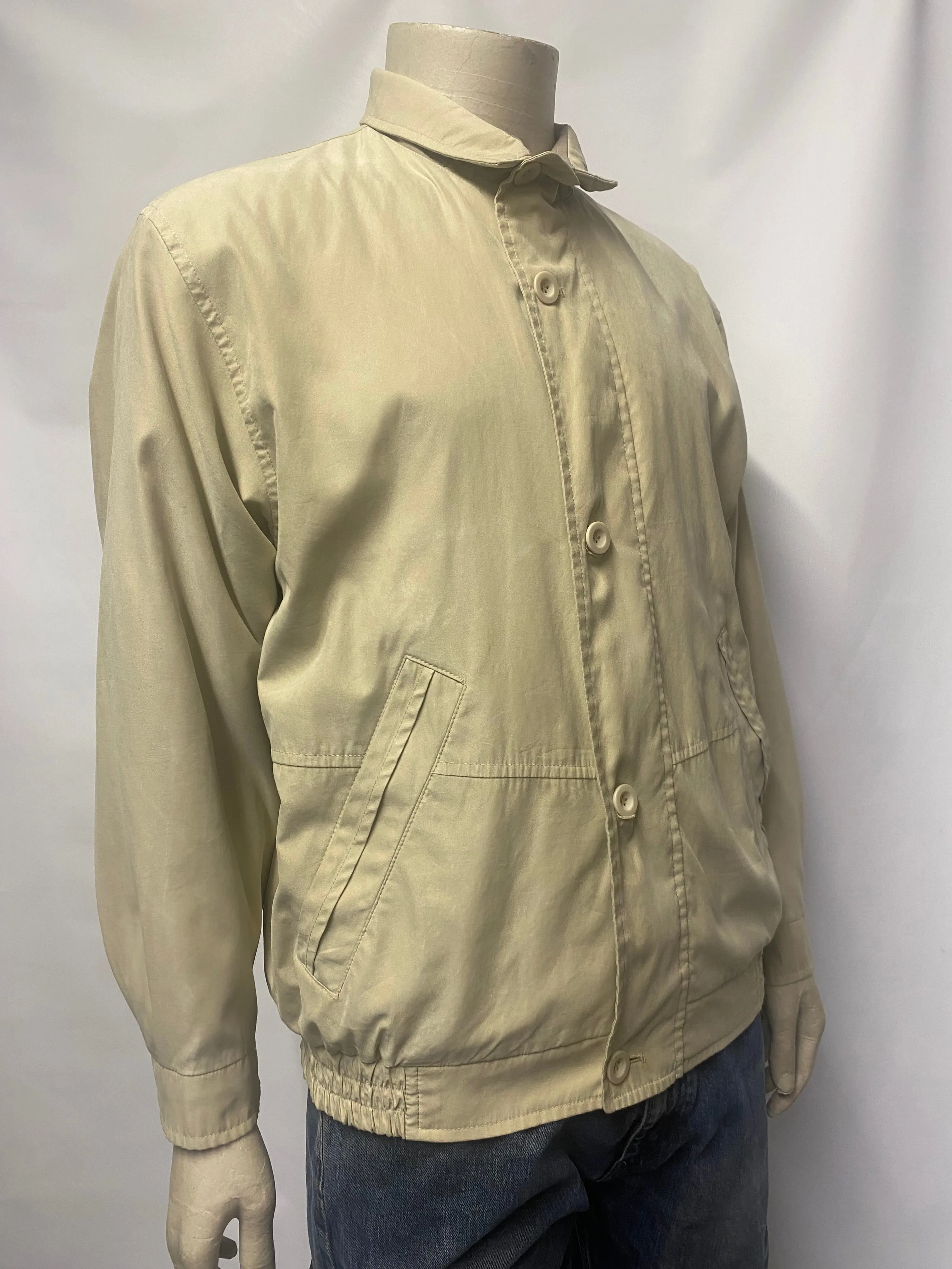Trek and Travel Vintage Beige Lightweight Bomber Jacket Small