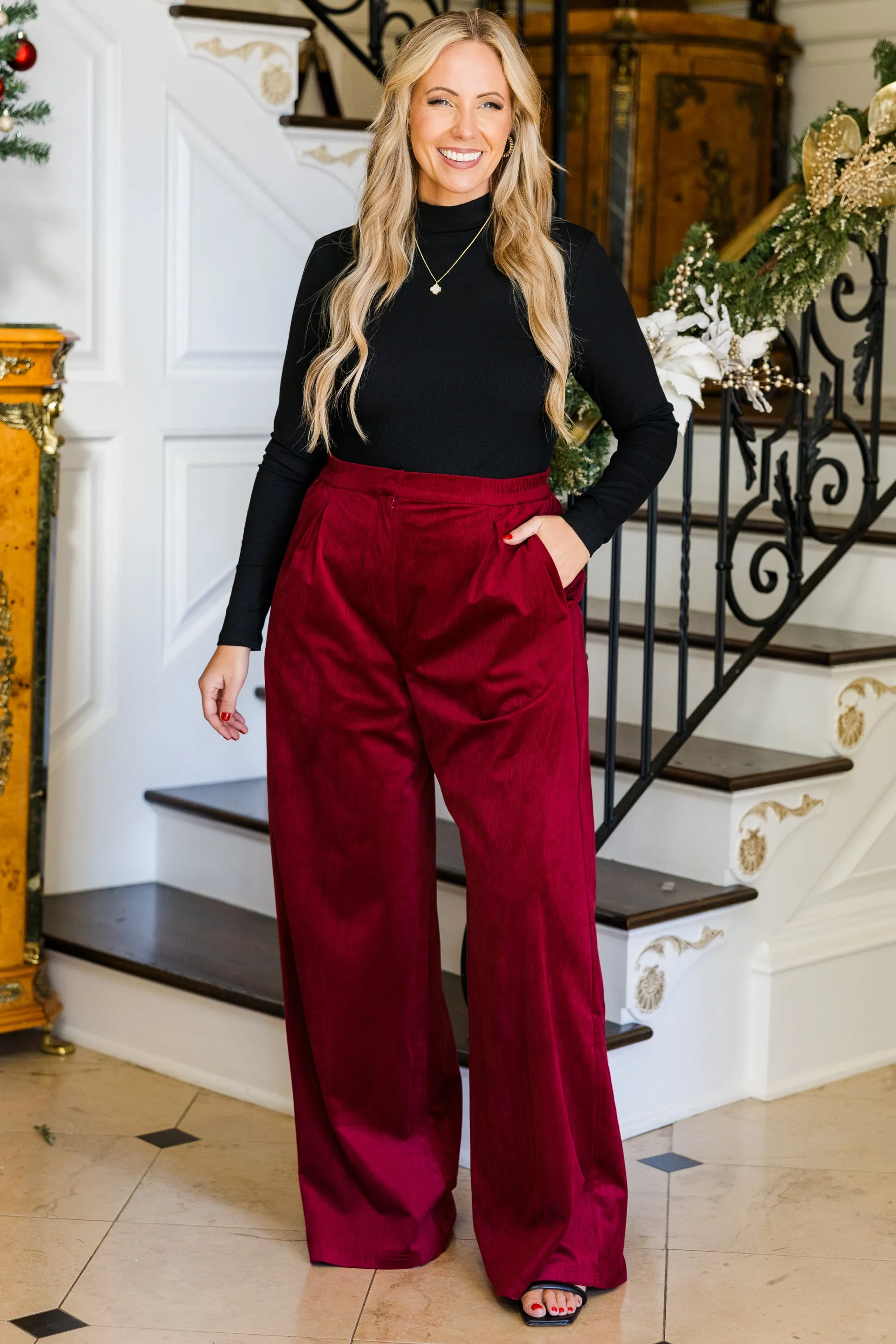 Under the Mistle-Glow Pants, Red
