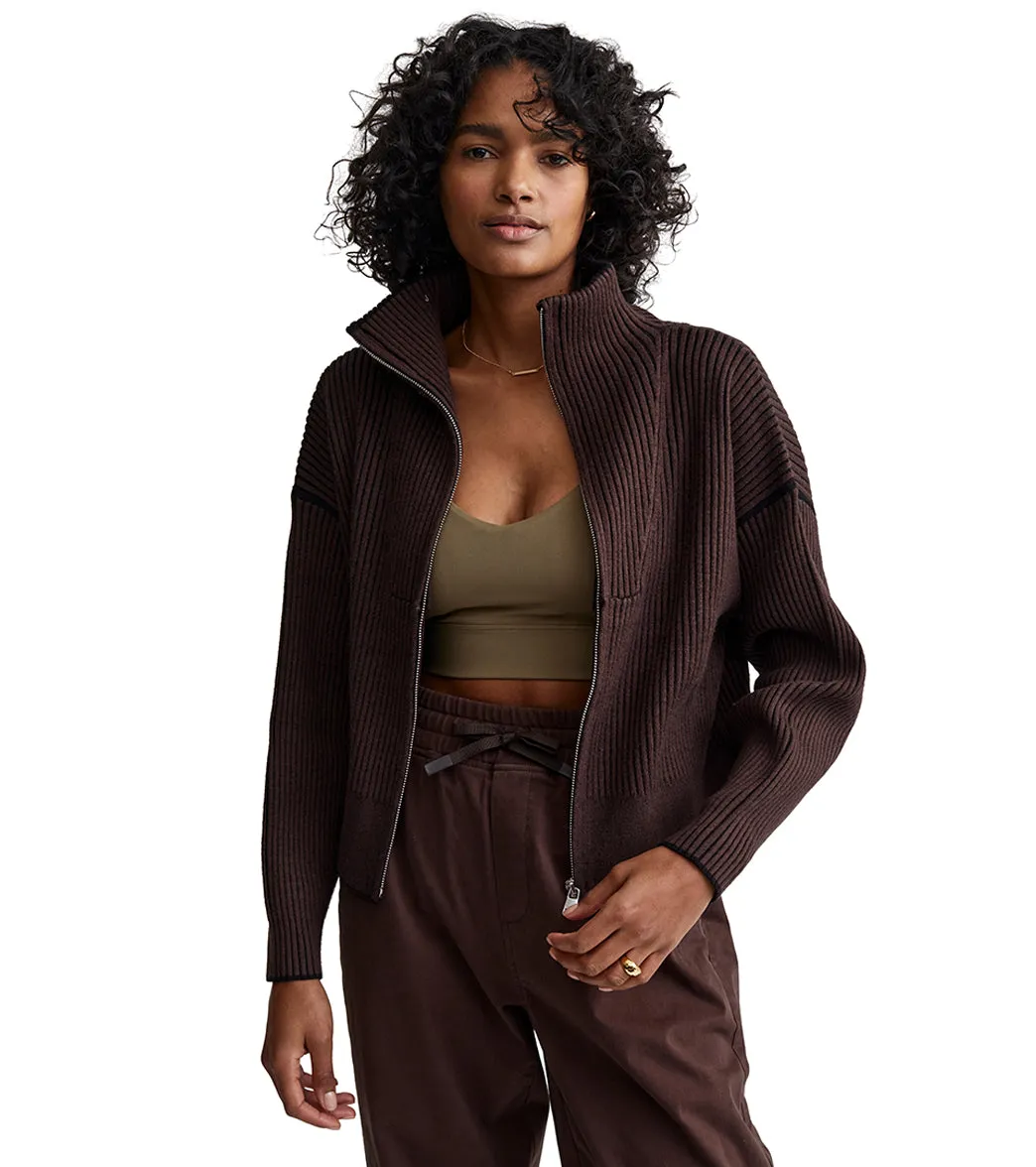 Varley Carmen Rib Knit Zip Through