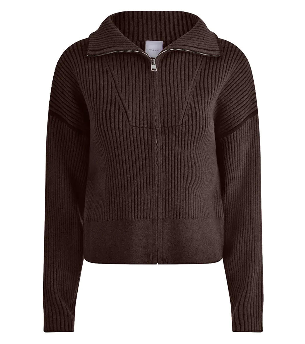 Varley Carmen Rib Knit Zip Through