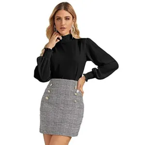 Womenster Women's Frill Trim Full Sleeve Regular Fit Top